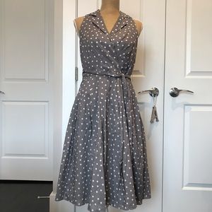 Grey & White Polka Dot Dress
